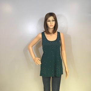 Arden B Hunter Green Bling Tank Top